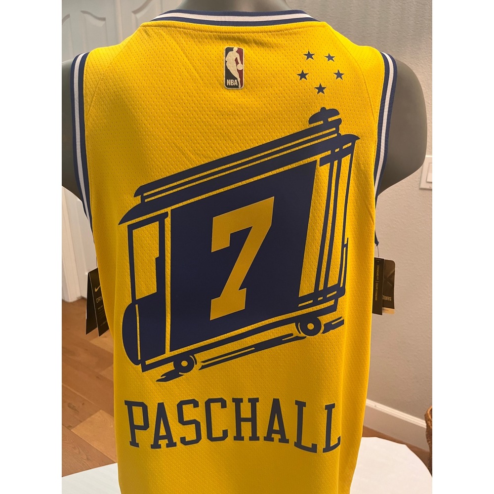 Nike Golden State Warriors Paschall Jersey Mens 48 Yellow NWT The City Swing